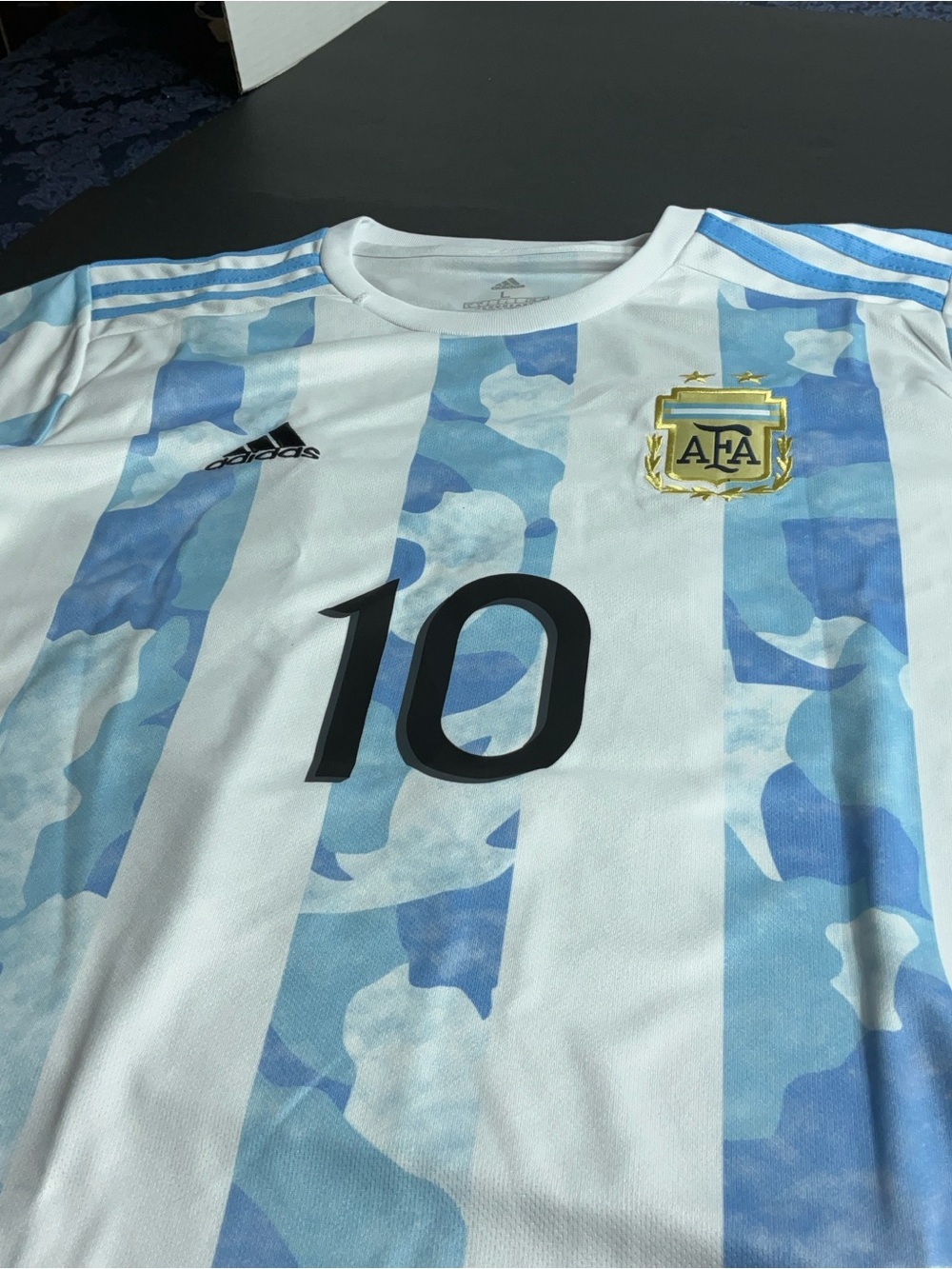 Adidas Argentina #10 Men’s Soccer Jersey - White & Sky Blue